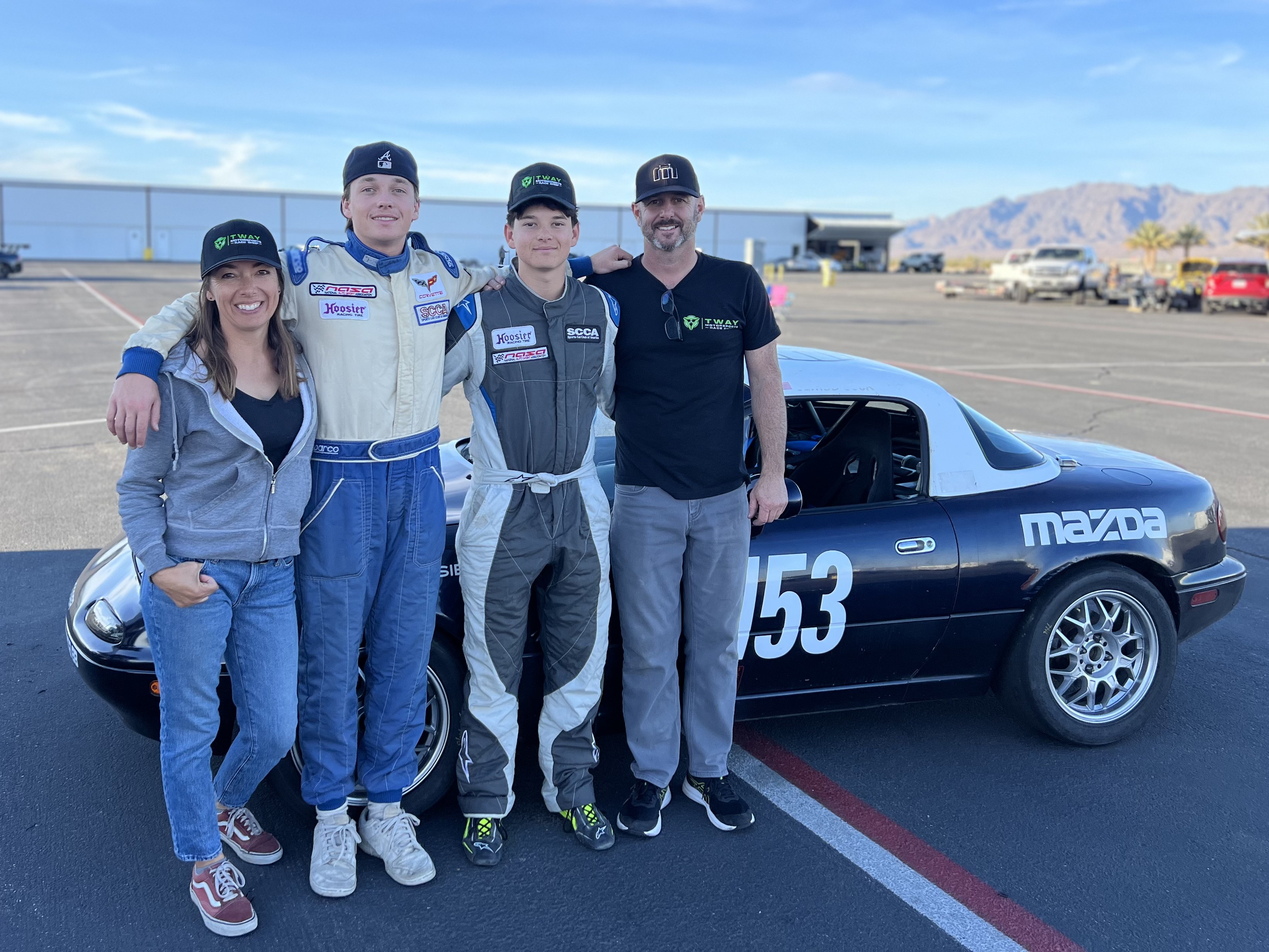 Tway Motorsports family at the track