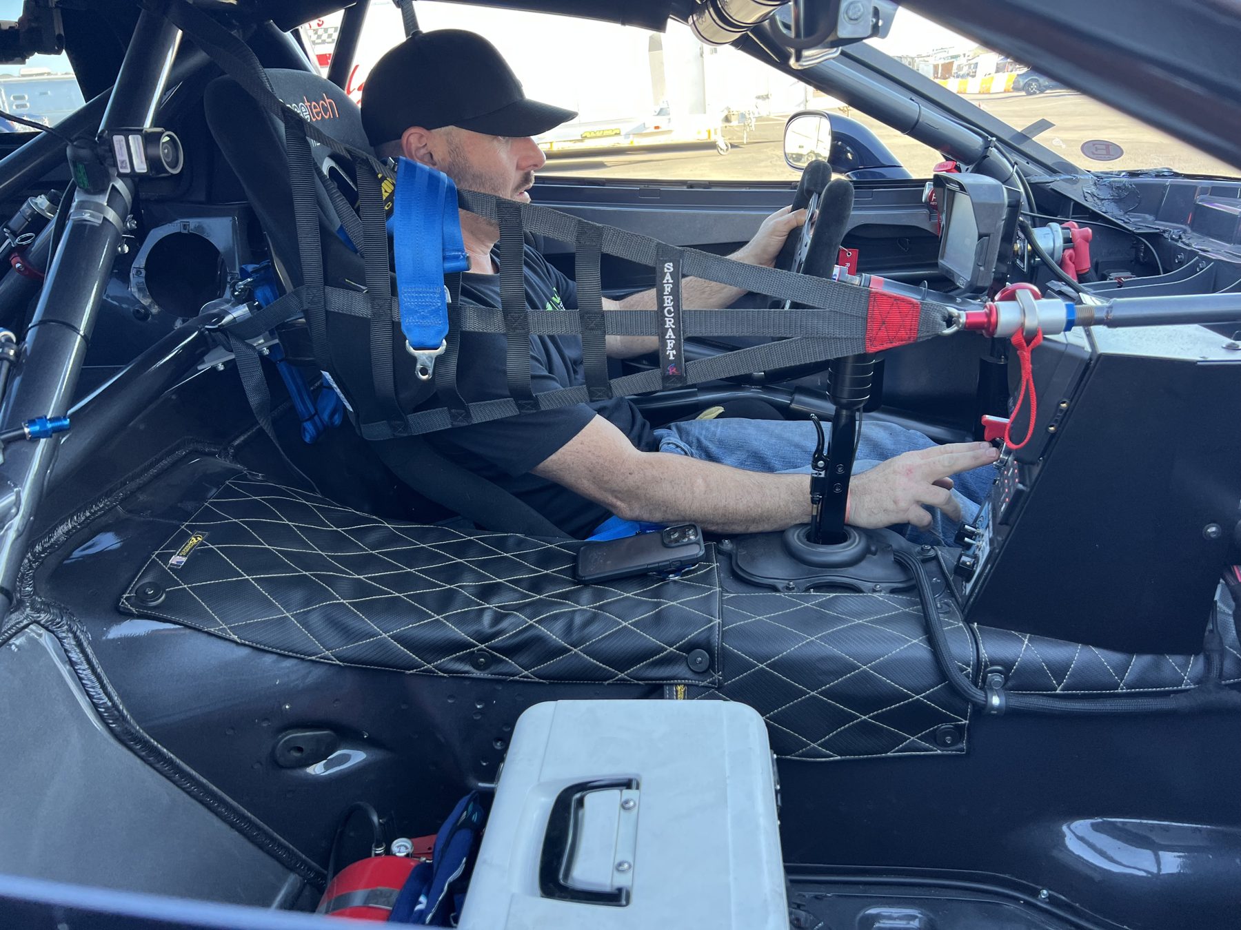 Detail of the blue #05 C5 Corvette race car