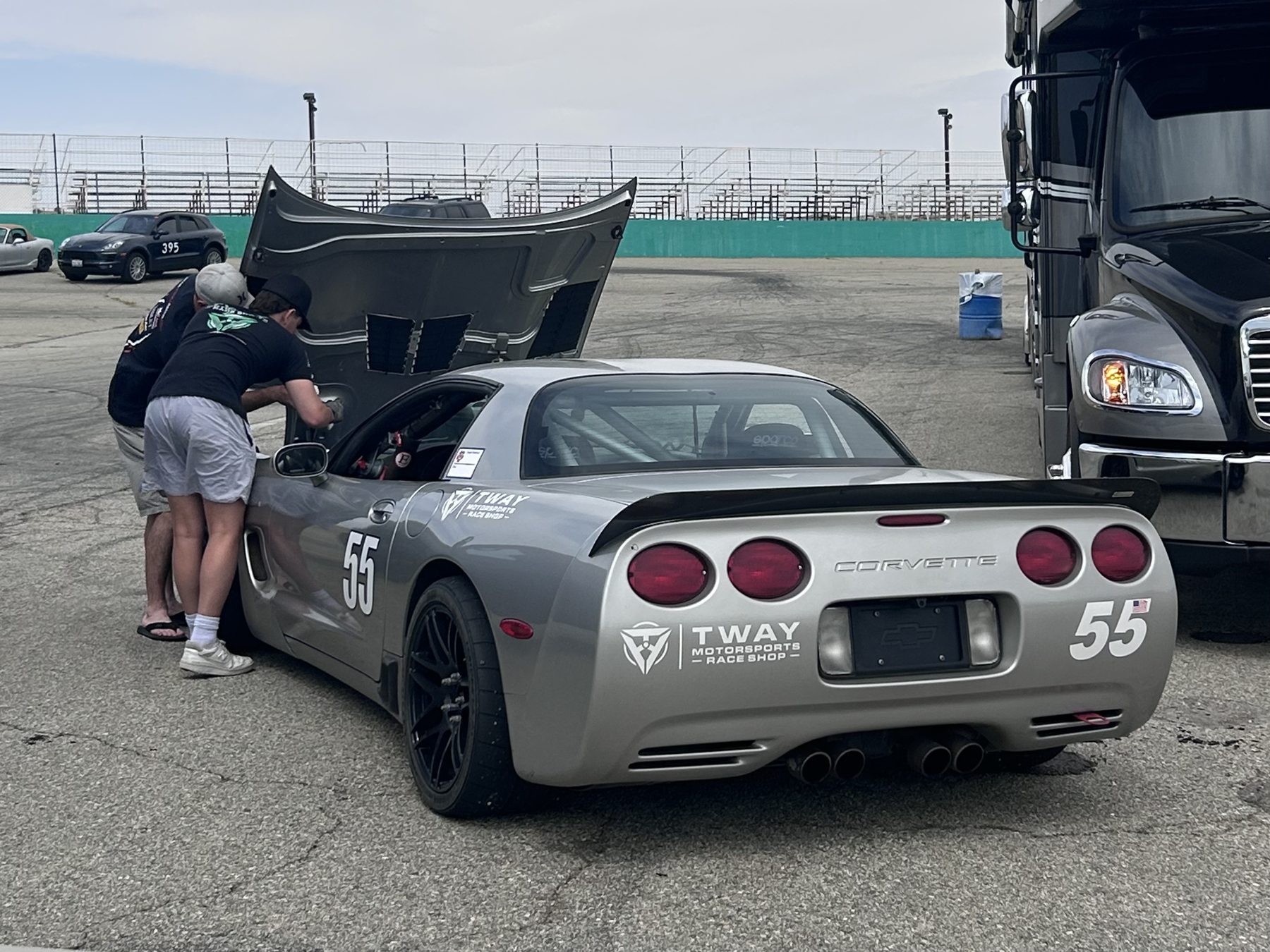Silver #55 C5 Corvette Z06 track build detail